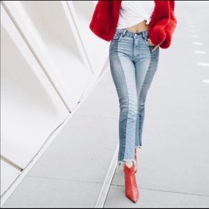 REVICE Lolita cropped two tone jeans